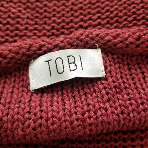 Tobi lightweight burgandy sweater Glam Elbow M/L - Picture 5 of 7